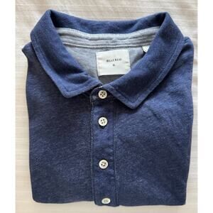 Billy Reid 100% Cotton Men's S/S Polo Shirt XL Muted Blue